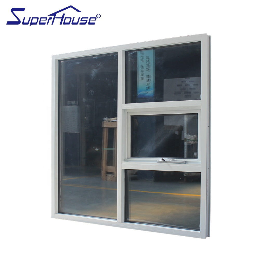 Superhouse Australian standard corner butt joint glass window chain winder awning window with fix