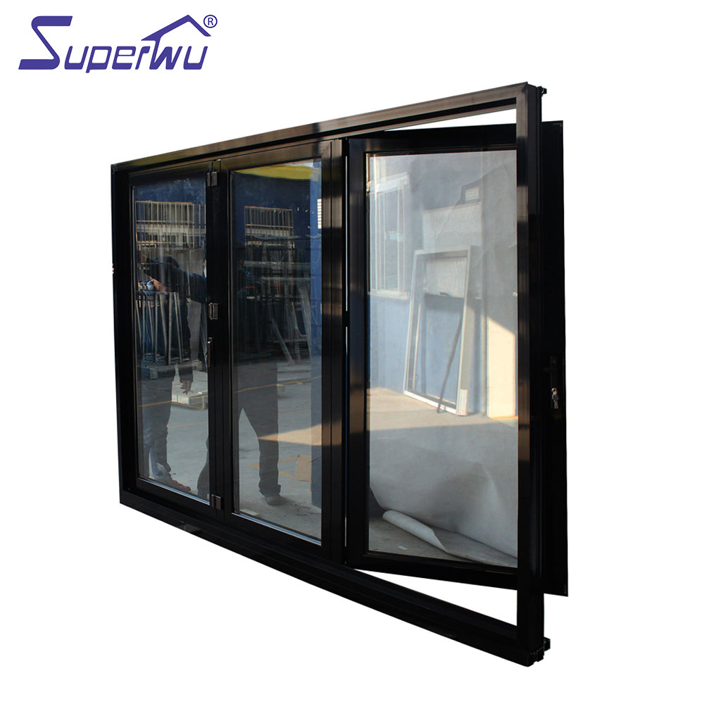 Superwu Modern style aluminium accordion system folding door for external best quality