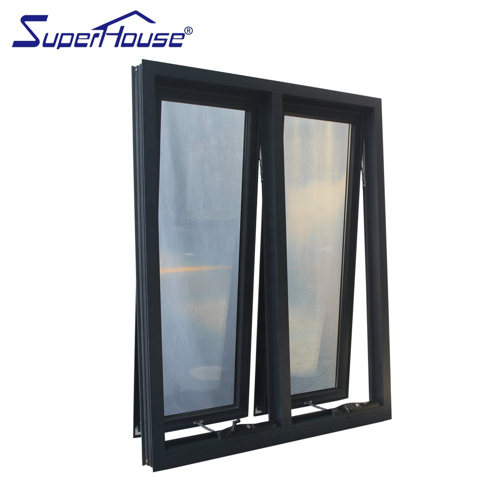 Superhouse USA&NFRC standard 38db sound insulation crank awning window with tempered glass