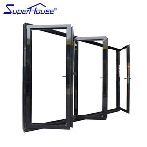 Superwu Sound insulation, waterproof and heat insulation Aluminum Luxury Partition Wall Lowes Glass Interior office style fold up Doors