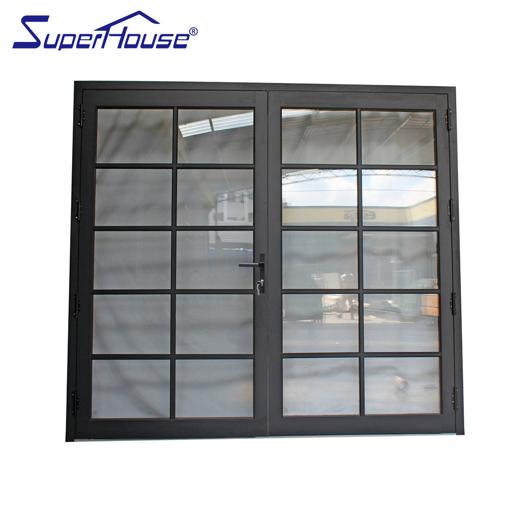 Superhouse tempered glass double pane entry door