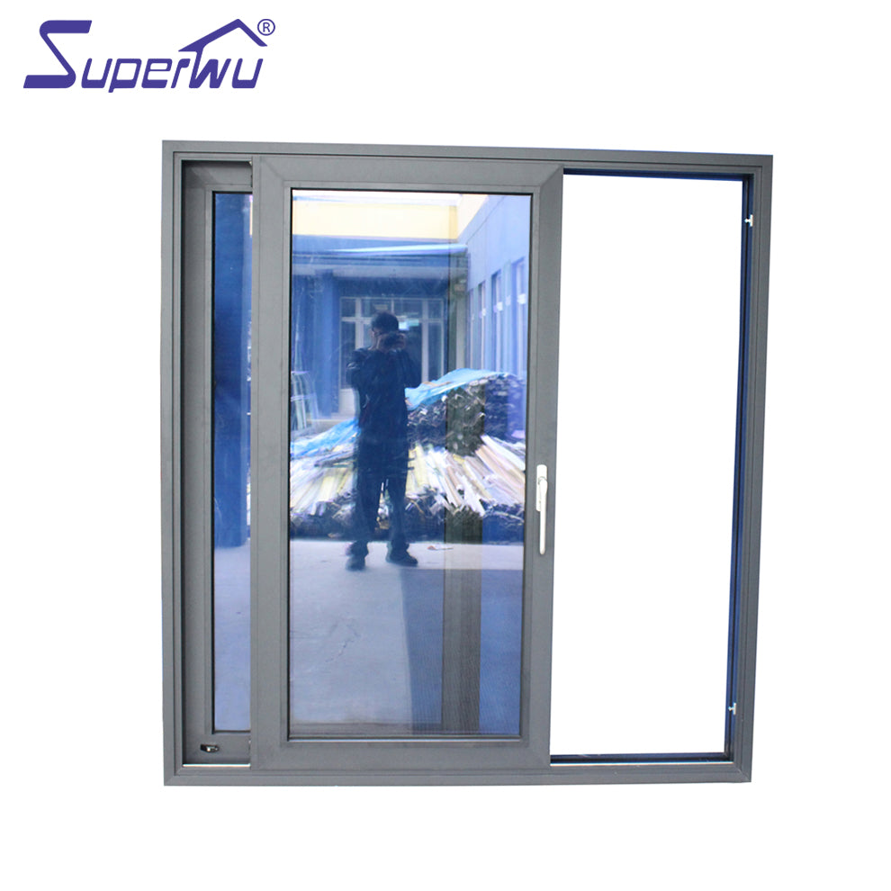 Superwu Aluminium German Brand automatic sensor double glass sliding door