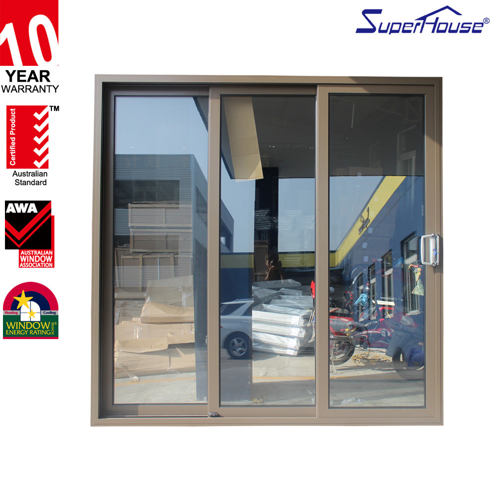Superhouse New design windows doors aluminium frame glass sliding door security sliding door
