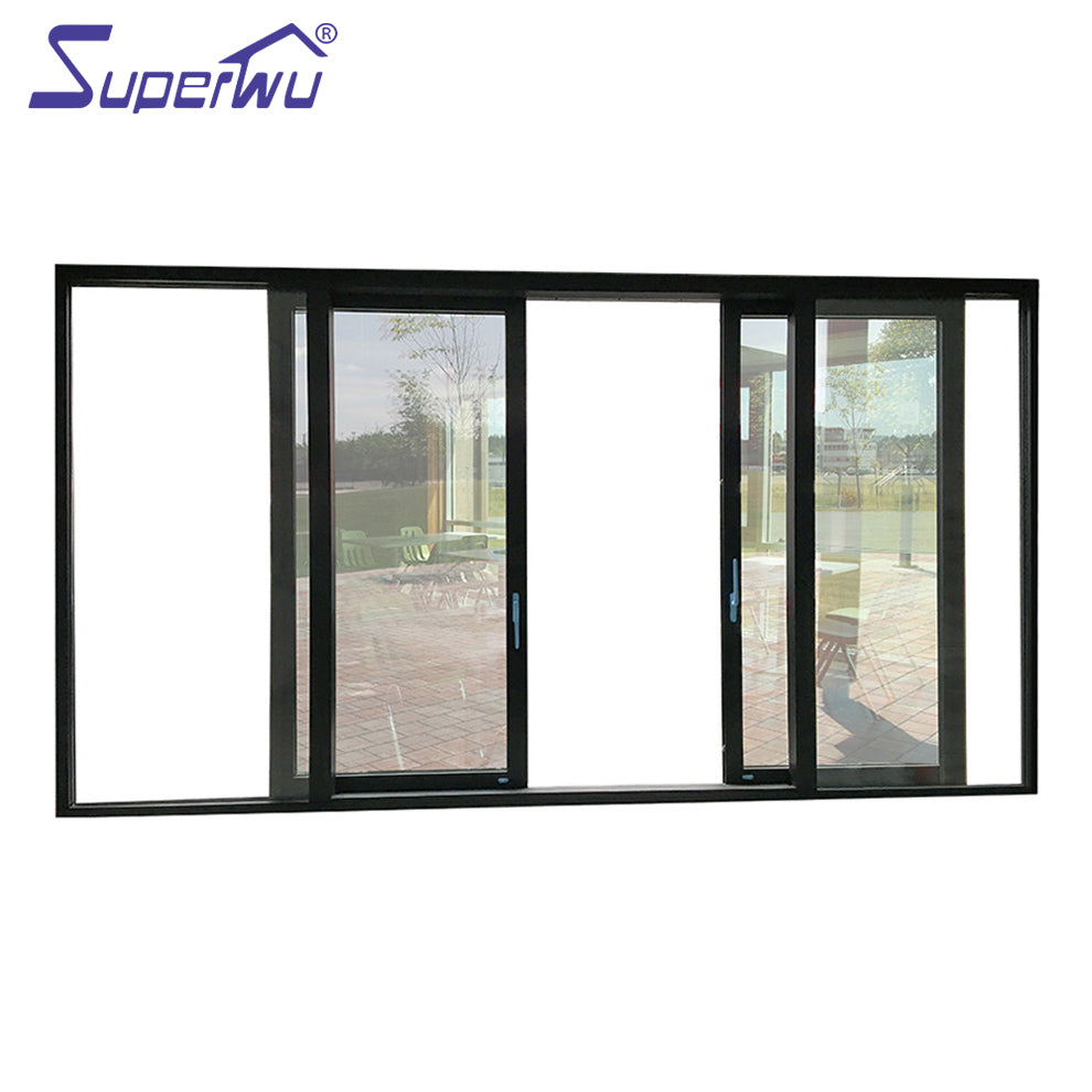 Superwu Factory price manufacture 2 tracks sliding glass aluminum window price for nepal market