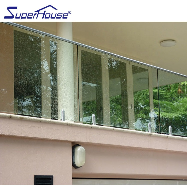 Superhouse rooftop Stainless steel super clear glass hurricane laminated handrail balustrade