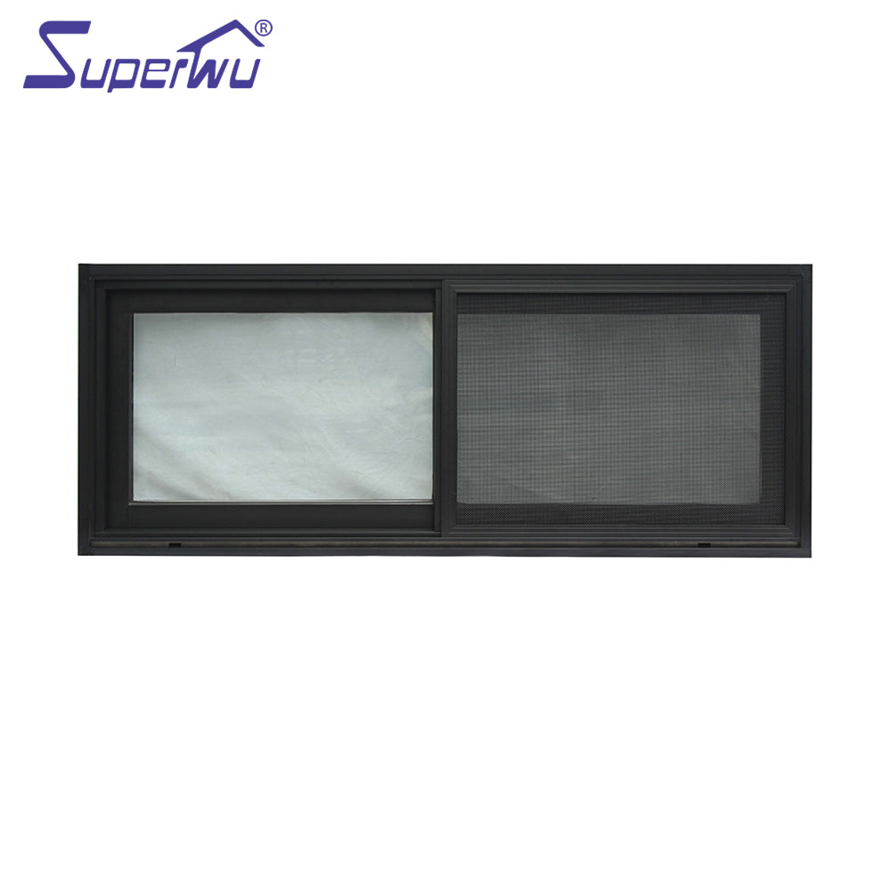 Superwu Australia market aluminium profile for sliding windows and doors double glass sliding window with mosquito net