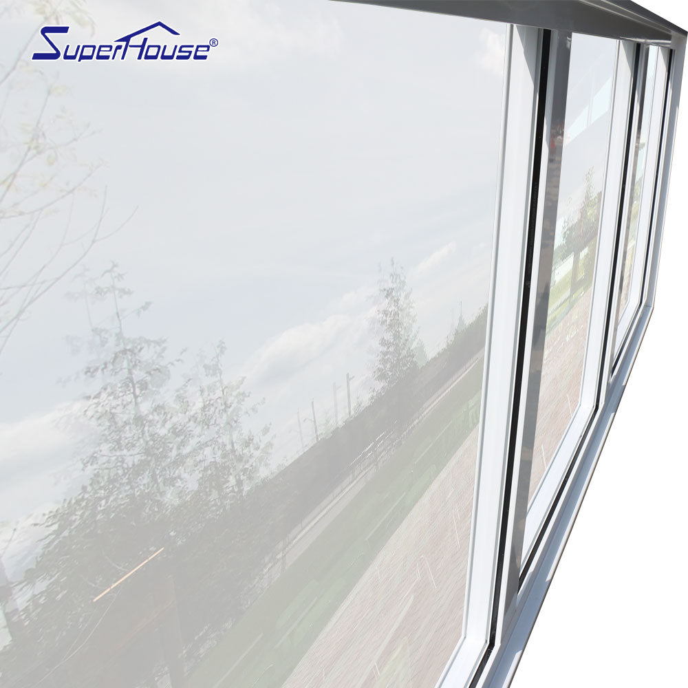 Superhouse AS2047 soundproof double glass aluminum large fixed window with retractable flyscreen