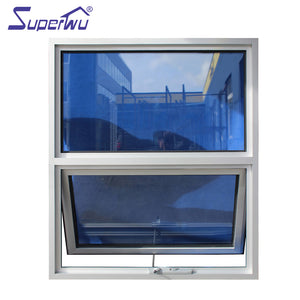 Superwu Double Tempered Insulated Glass Aluminum Awning Window Design