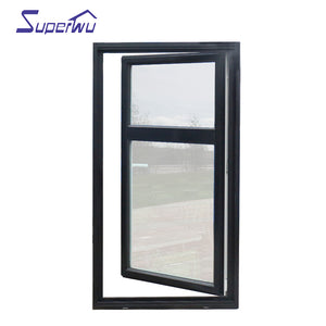 Superwu Thermal break aluminum high quality casement windows swing open style aluminum french windows