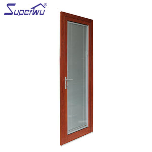 Superwu Professional Manufacturer Design Wholesale Wood Color Glass Swing door Casement Door
