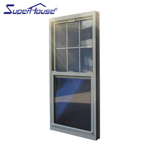 Superhouse USA Canada standard aluminum double hung windows with USA hardware