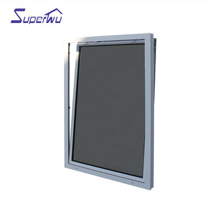 Superwu certified supplier hurricane proof aluminium double glazed tilt and turn window