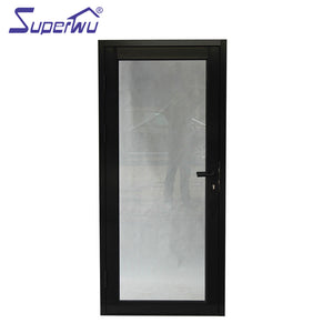 Superwu Commercial system non-thermal break aluminum hinged doors black color French doors