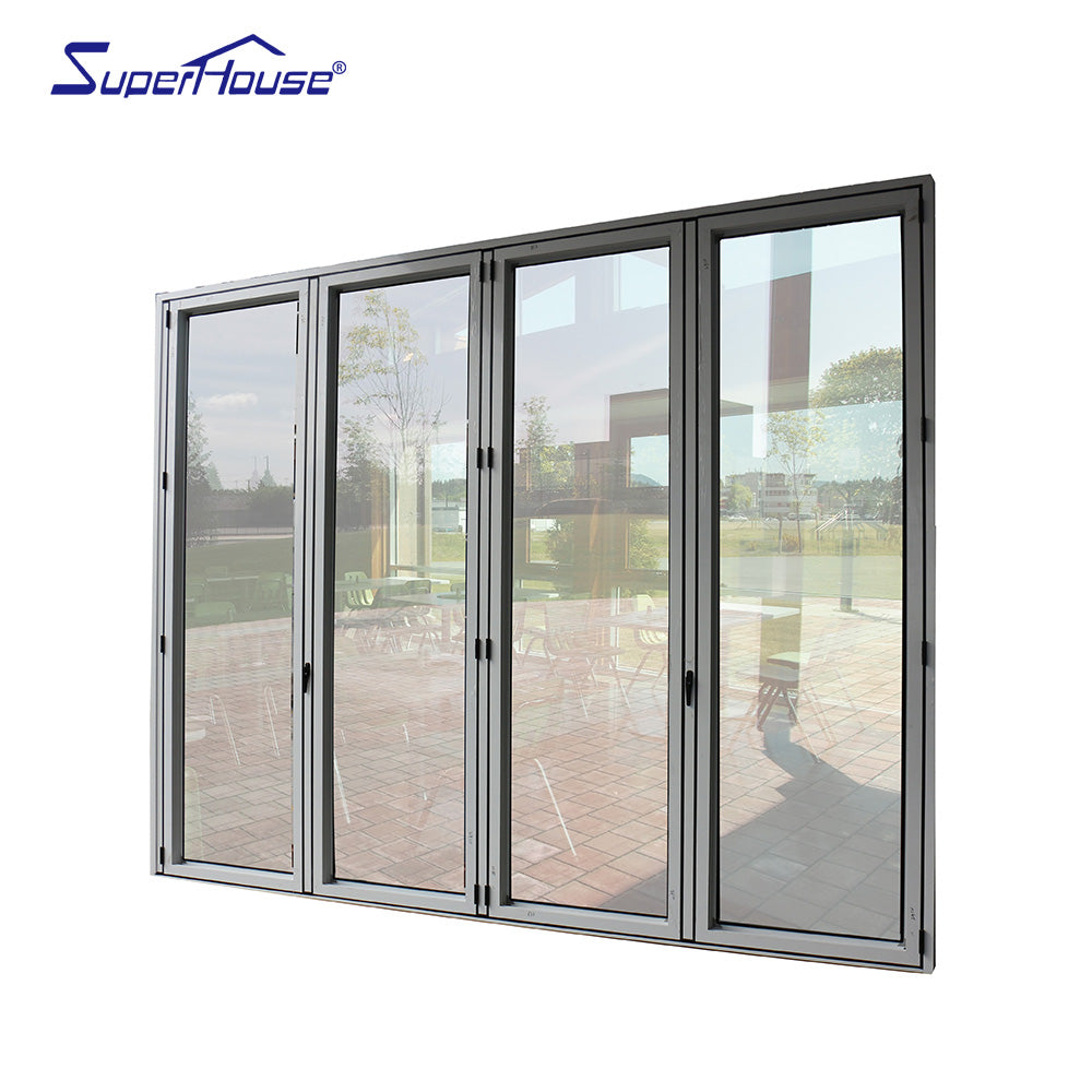 Superhouse Australia standard/Fl approved Accordion folding door design aluminum folding glass doors