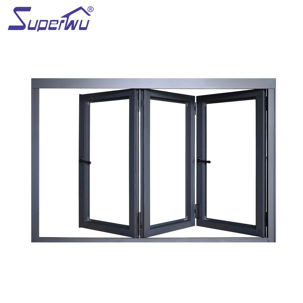 Superwu High quality tempered double glazing alu fold window for house design