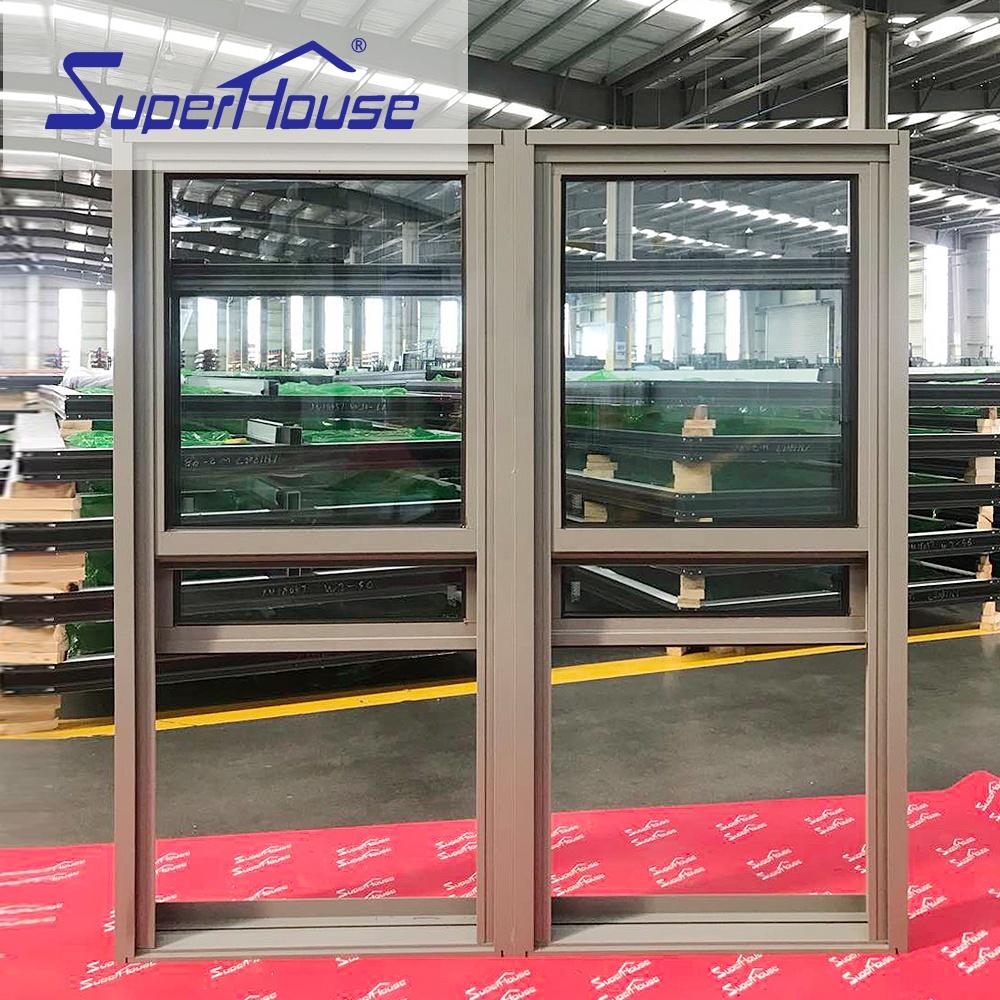 Superhouse Superhoust hot model residential system aluminum double hung window for sale