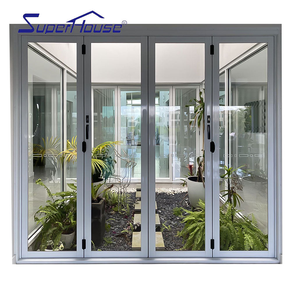 Suerhouse Customized bifold door interior glass doors with internal blinds