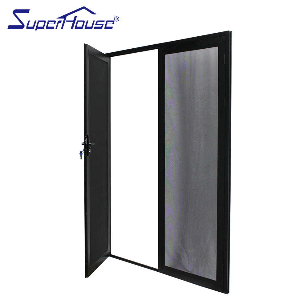 Superwu Factory direct sale hinge door stainless steel security mesh two panels french door