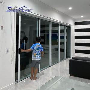 Superhouse 10 years warranty commercial system exterior double pane sliding glass door
