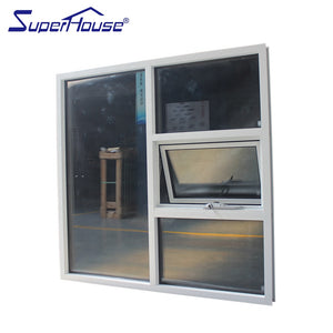 Superhouse window wall children aluminium reflective grey glass combaine awning window