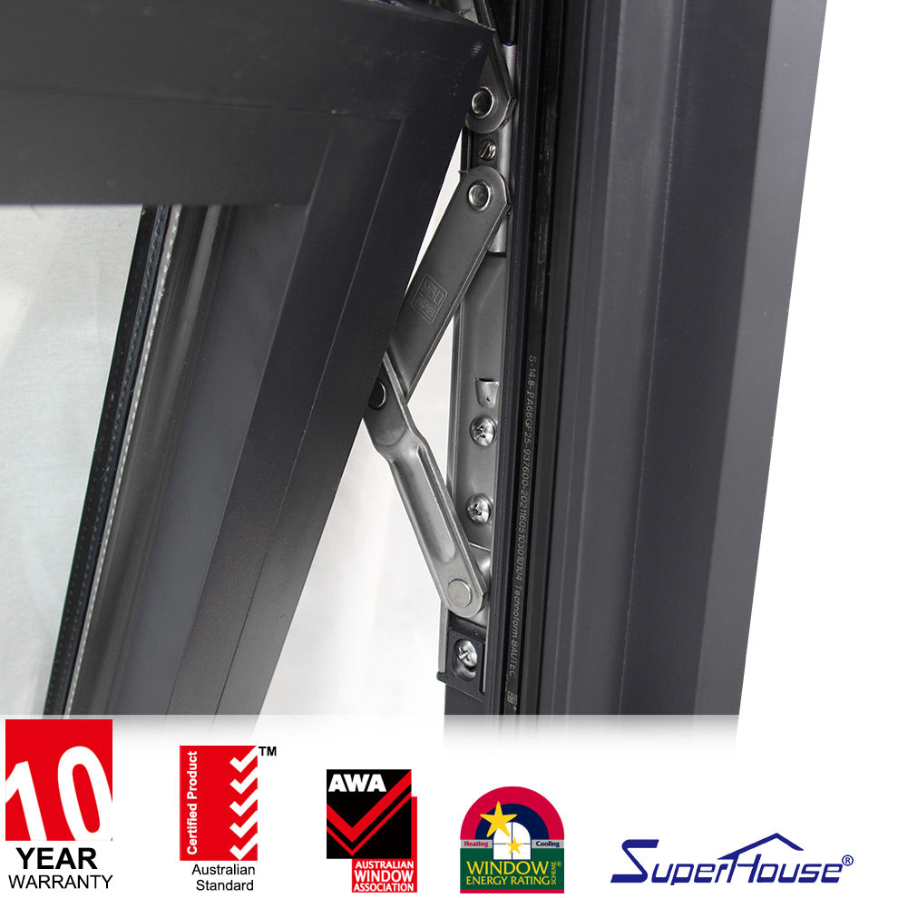 Superhouse reflective glass black awning window comply with AS2047