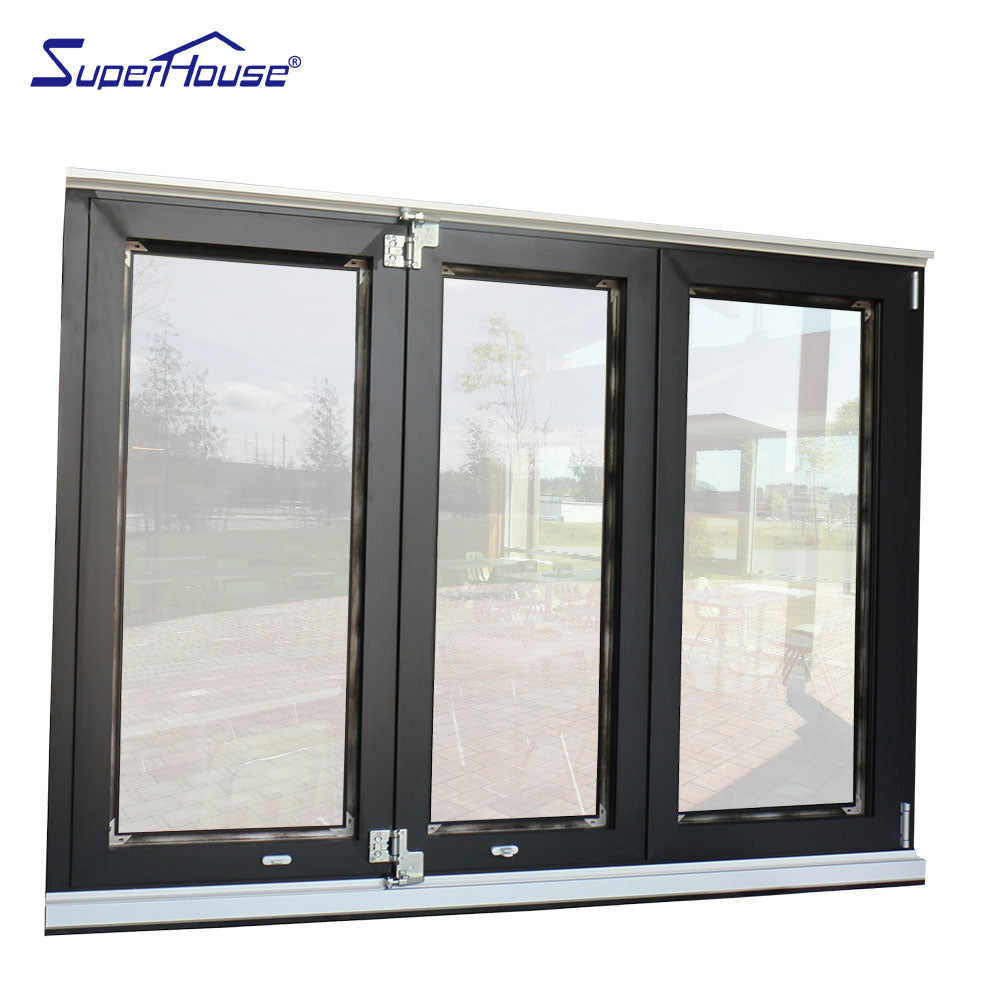 Superwu High quality Product Warranty Soundproof Aluminum Security Folding Window Bifolding Window