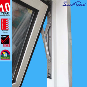 Superhouse double glazed windows australia standard awning window with chain winder AS2047 aluminium window frames