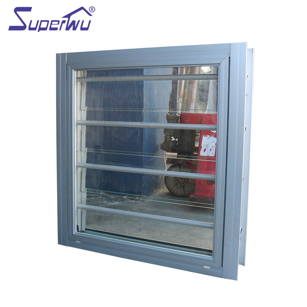 Superwu High quality standard aluminum glass louver windows with guard against theft rod safety windows