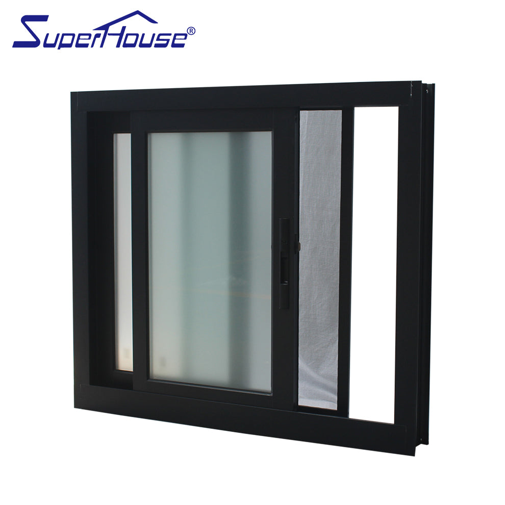 Superhouse Aluminum Hurricane Proof Glass Sliding Window with grill and cheaper price
