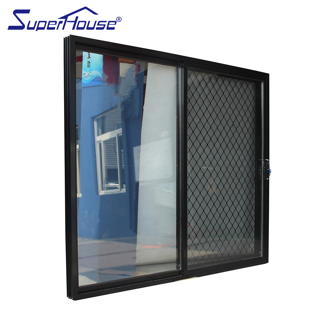 Superhouse Aluminum double tempered glass three panels sliding stacking door