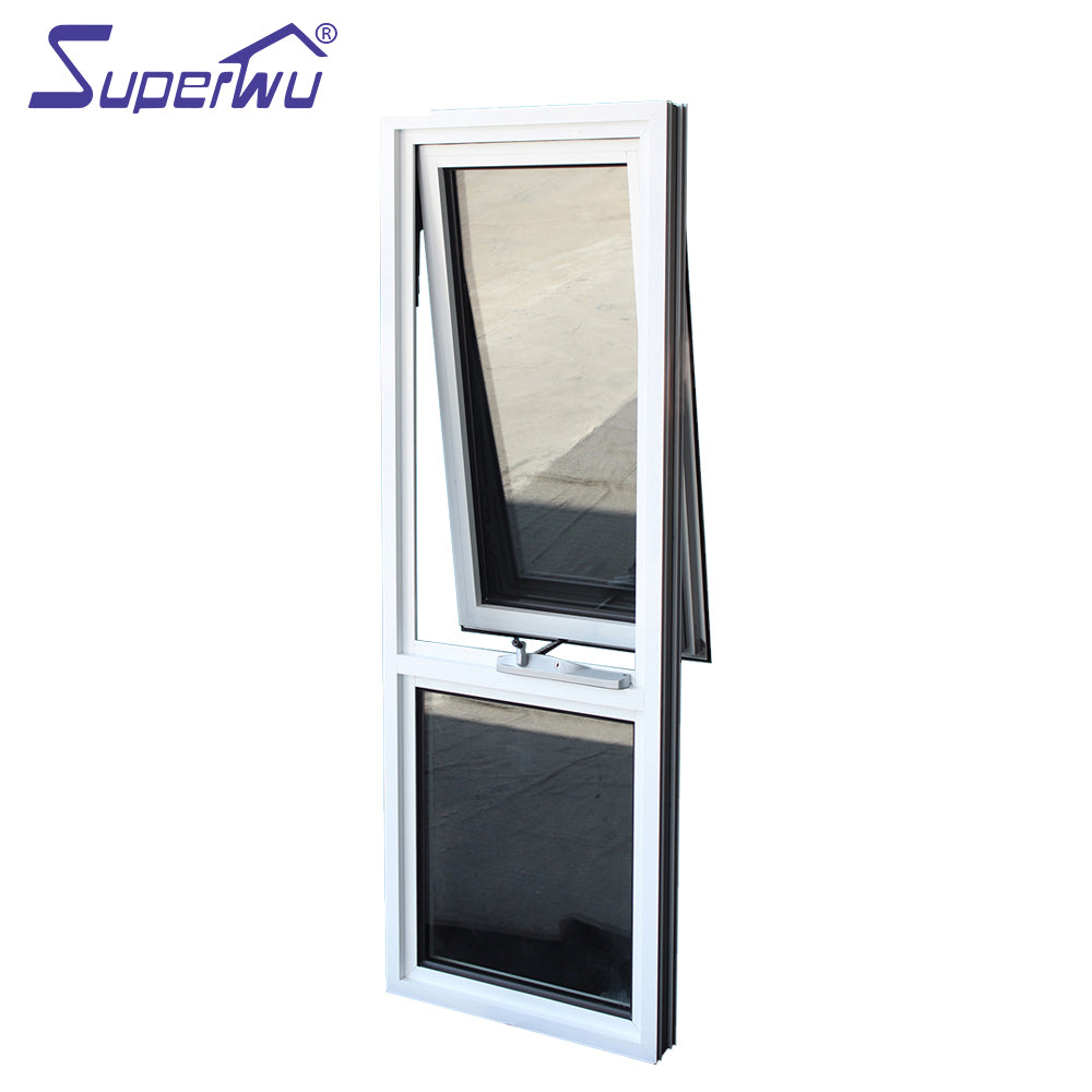 Superwu USA Standard High Quality New Hot Sale Soundproof Waterproof Powder Coated Aluminum Awning Swing Glass Window