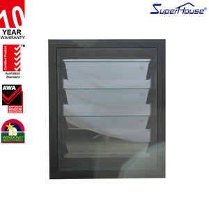 Superhouse Tinted glass adjustable louvre window for homes near the sea