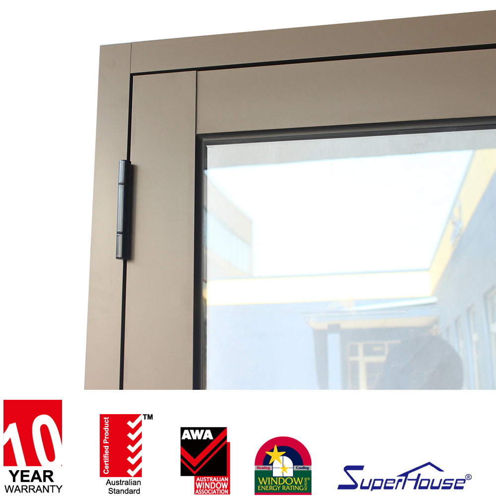 Superhouse Dark Bronze Anodized Aluminum Hinged Door With German High Quality Hardware System