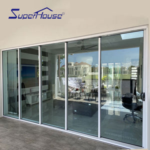 Superhouse Australia hot sale aluminum sliding glass door with 3 panel 4 panel 6 panel for house