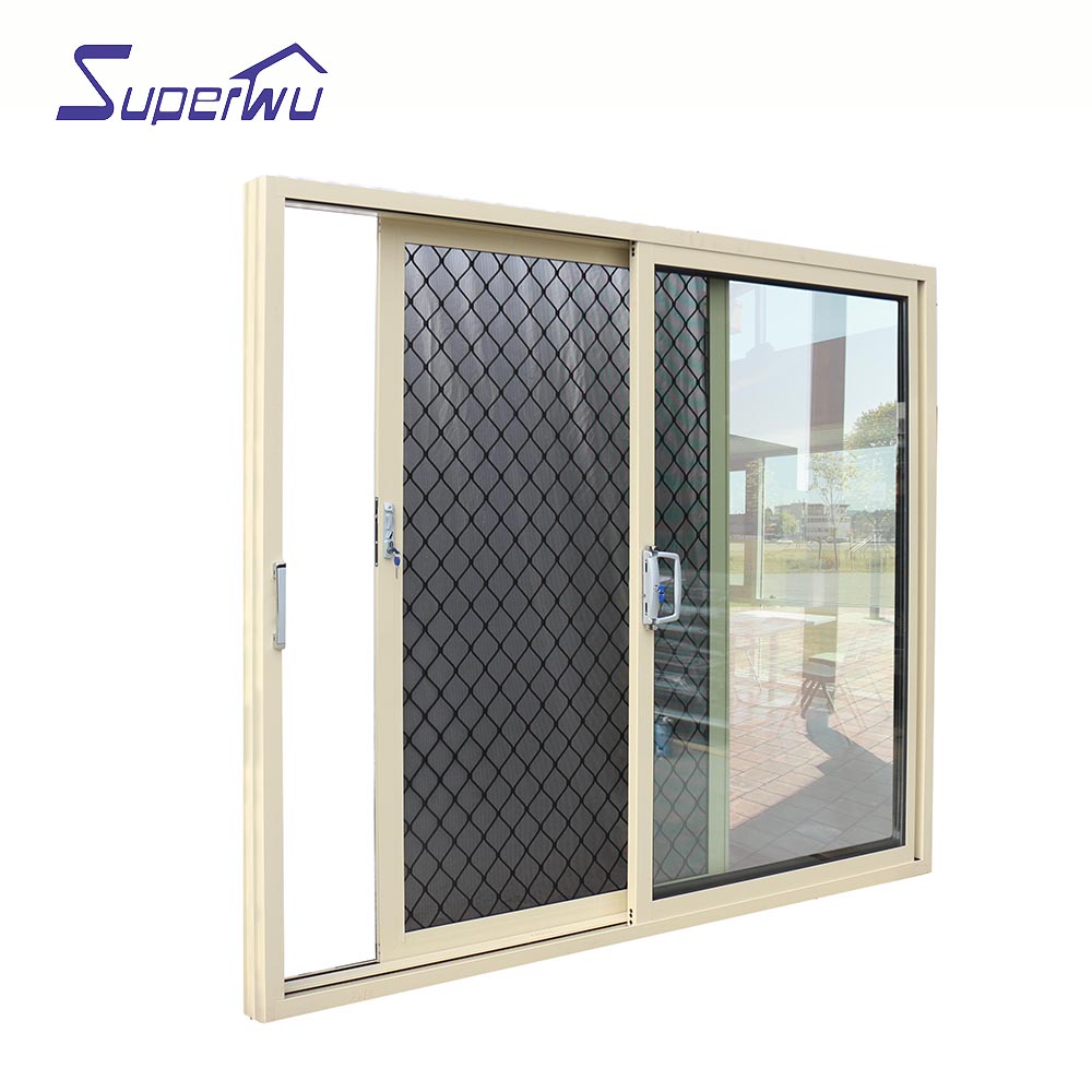 Superwu energy rating hurricane impact balcony aluminium sliding doors with insect screen
