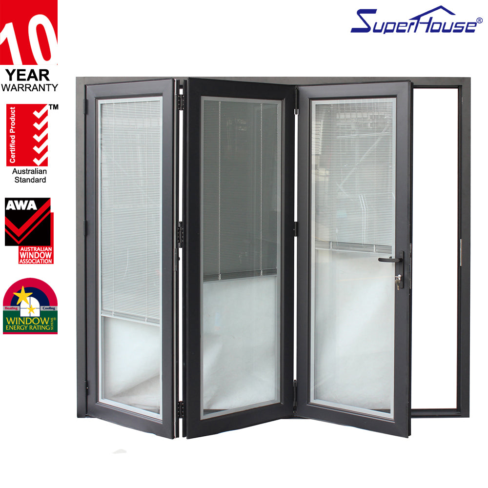 Superhouse aluminium frame folding design glazed door