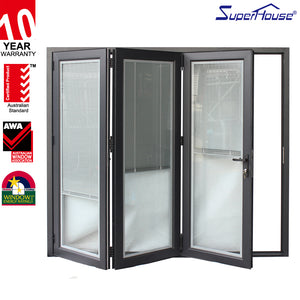 Superhouse aluminium frame folding design glazed door