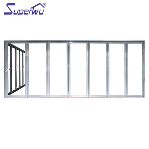 Superwu Sound insulation, waterproof and heat insulation Aluminum Luxury Partition Wall Lowes Glass Interior office style fold up Doors