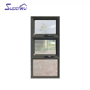 Superwu Australia 1.8mm Thick Aluminum Profile Aluminum Glass Vertical Awning Window