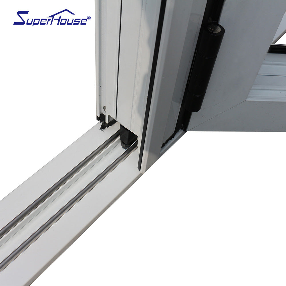 Superhouse AS2047 NFRC AAMA NAFS NOA standard double glass aluminium vertical sliding folding material
