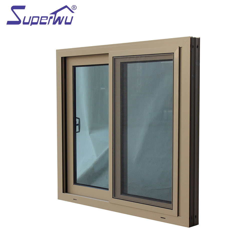 Superwu New design with Stainless Steel Net Aluminum Glass Sliding Windows