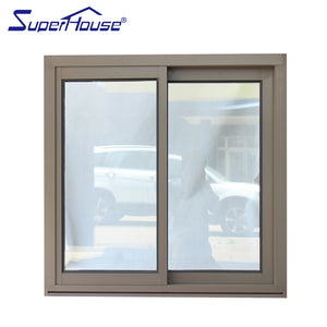 Superwu Commercial system double toughened glass sliding window aluminum well insulation windows and doors