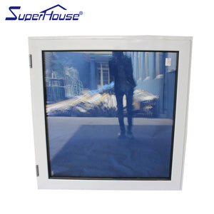Superhouse Square Shape Aluminum Casement Window With Blue Tinted Glass