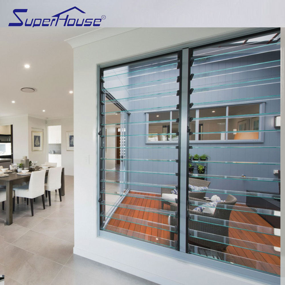 Suerhouse Australia light control aluminium glass sliding louver window screen