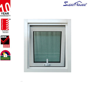 Superhouse color customized aluminium clear glass crank awning window