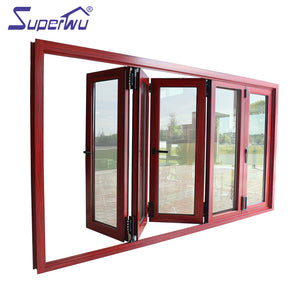 Superwu Aluminium exterior bi folding window with low e glass with AS2047 Austria standard