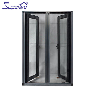 Superwu Cheap price black color profile latest design aluminum frame casement window with retractable fly mesh