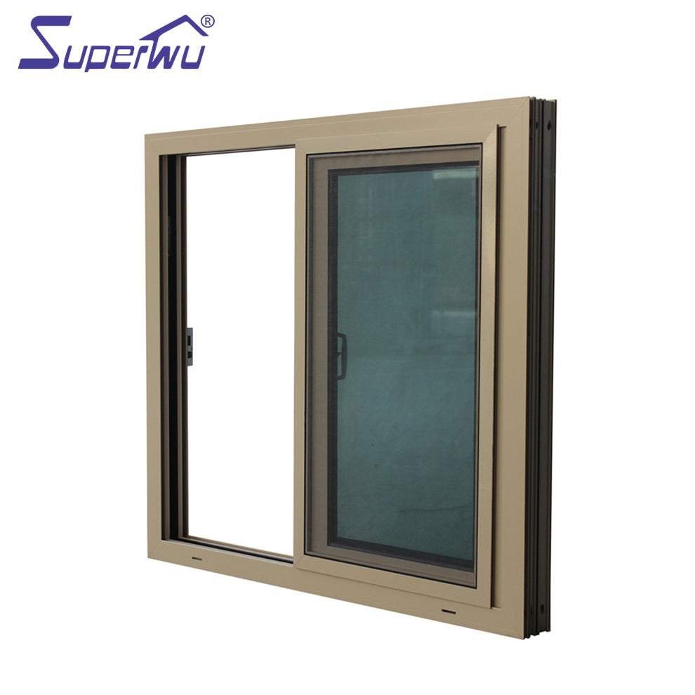Superwu Custom thermal break profile clear tempered glass for aluminium frame house office sliding window