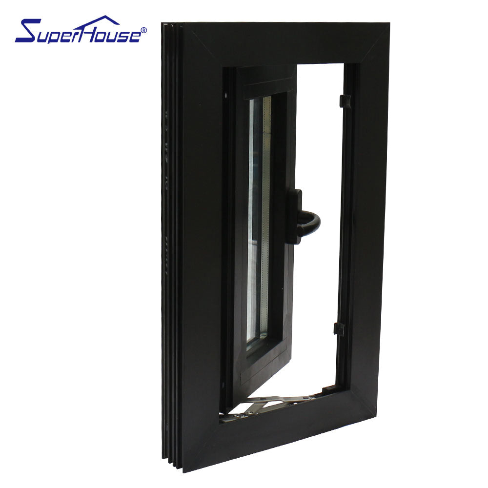 Superhouse North America NFRC and NOA standard high quality black color good aluminum casement windows prices