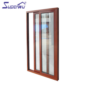 Superwu balcony laminated glass wooden sliding doors